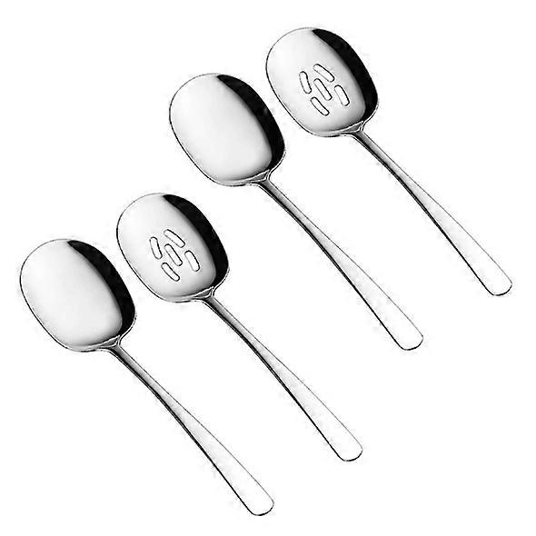 Serving Spoons Set,10 Inch Slotted Spoon And Serving Spoon,pack Of 2