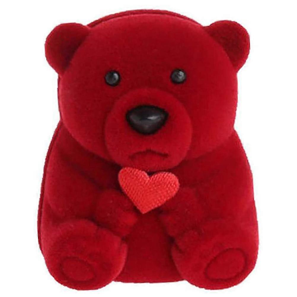 Flocking Bear Shape Jewelry Box, Storage Case for Engagement Rings