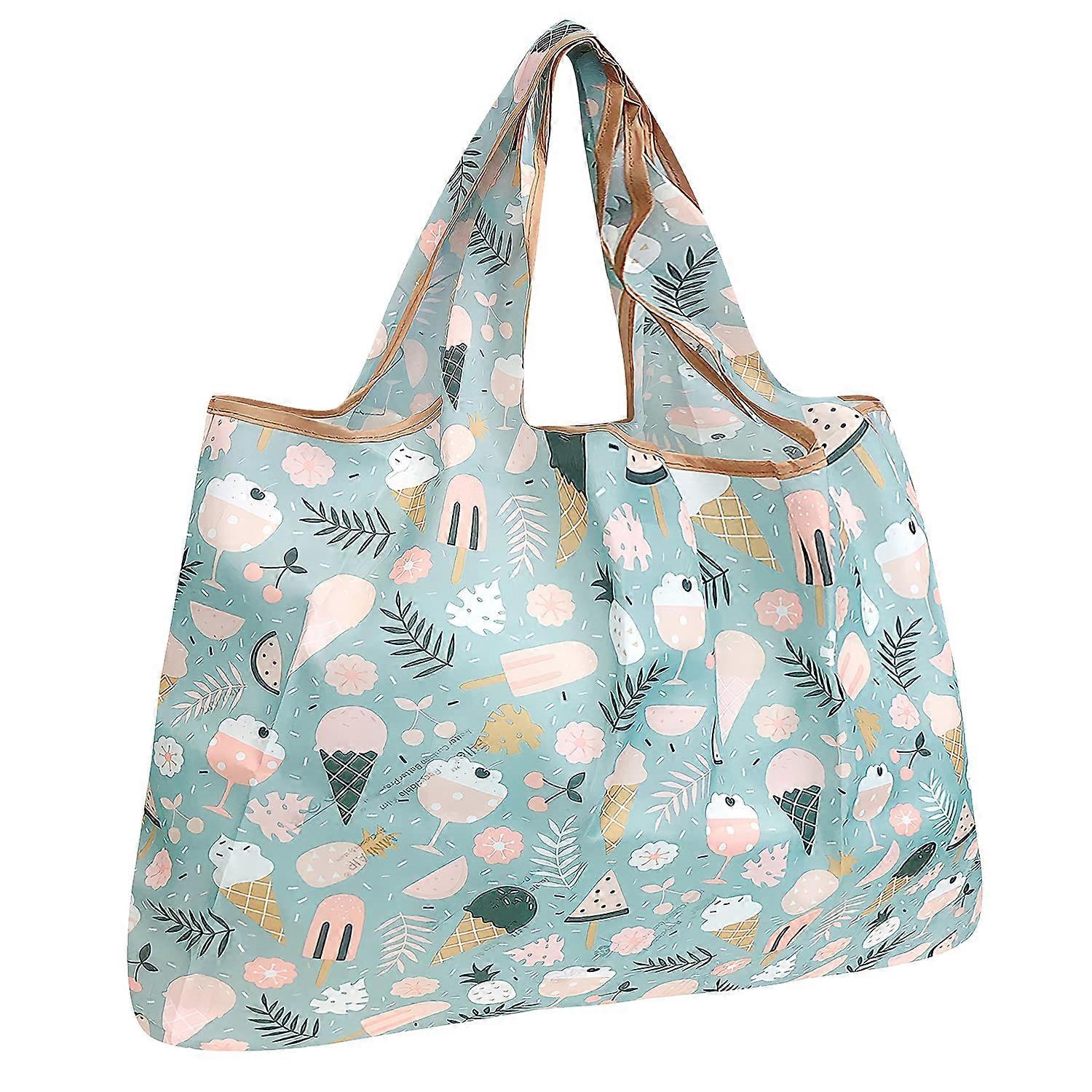Large Foldable Nylon Tote Bag - Reusable Grocery & Shopping Carrier