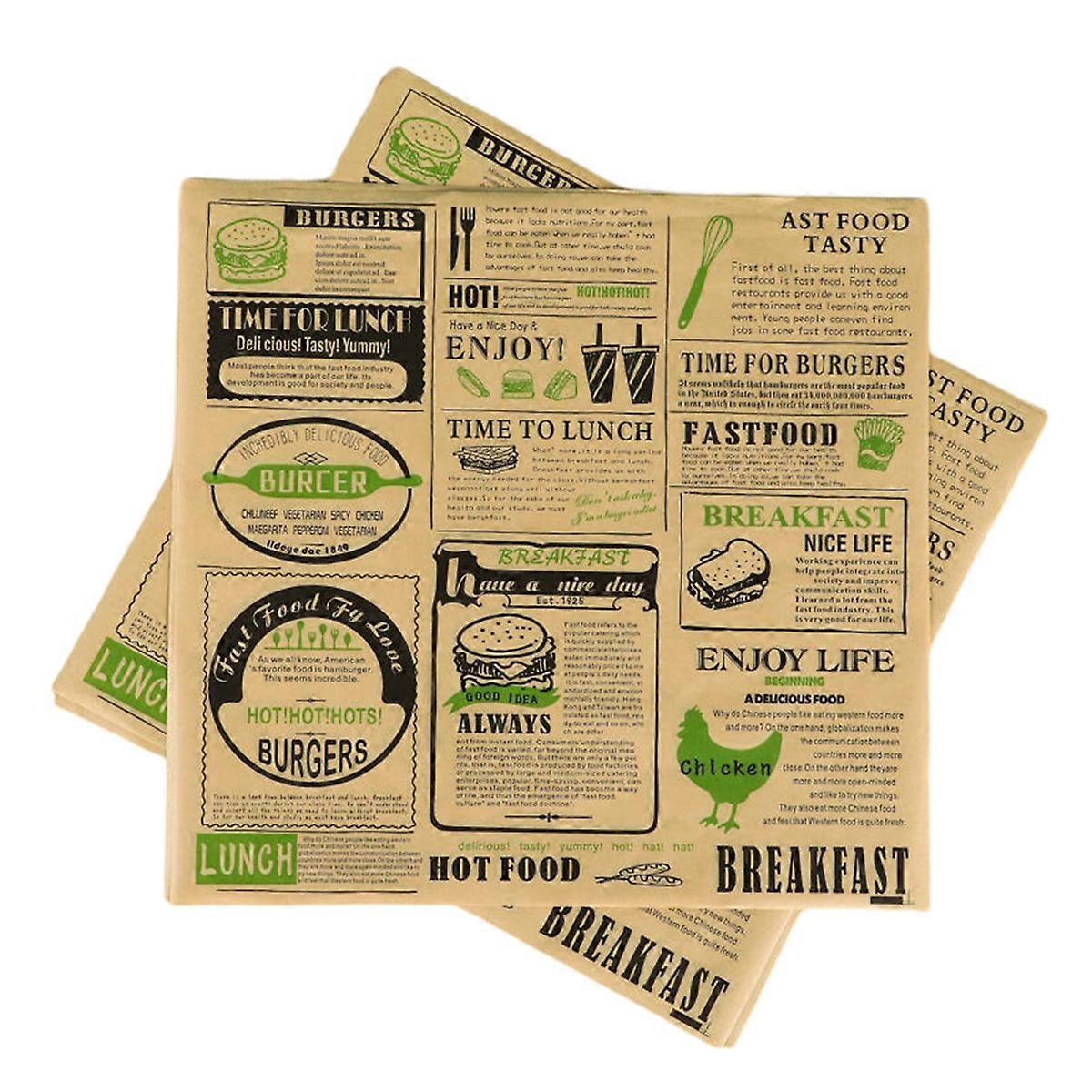 100Pcs Food Paper Sheets for Wrapping and Baking