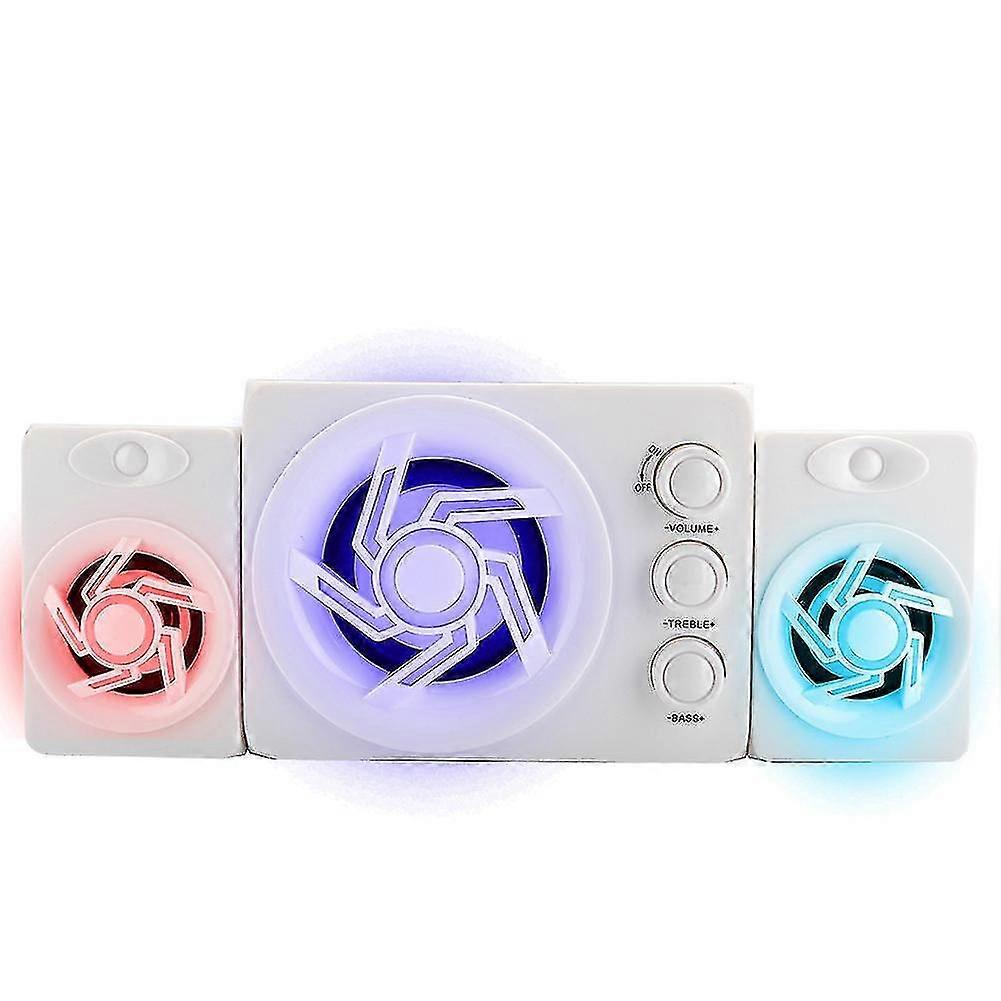 Sada D-211 Desktop Computer Phone Soundbox Mini Colorful Light Speaker White