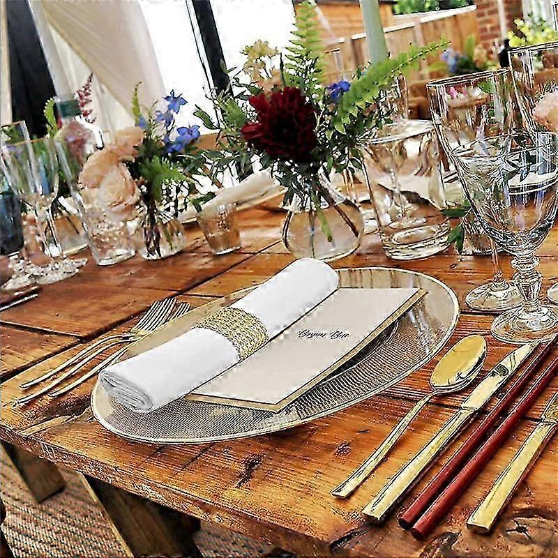 Portatovaglioli Set di 200, fascette per tovaglioli strass usa e getta autoadesive per Natale per le tavole