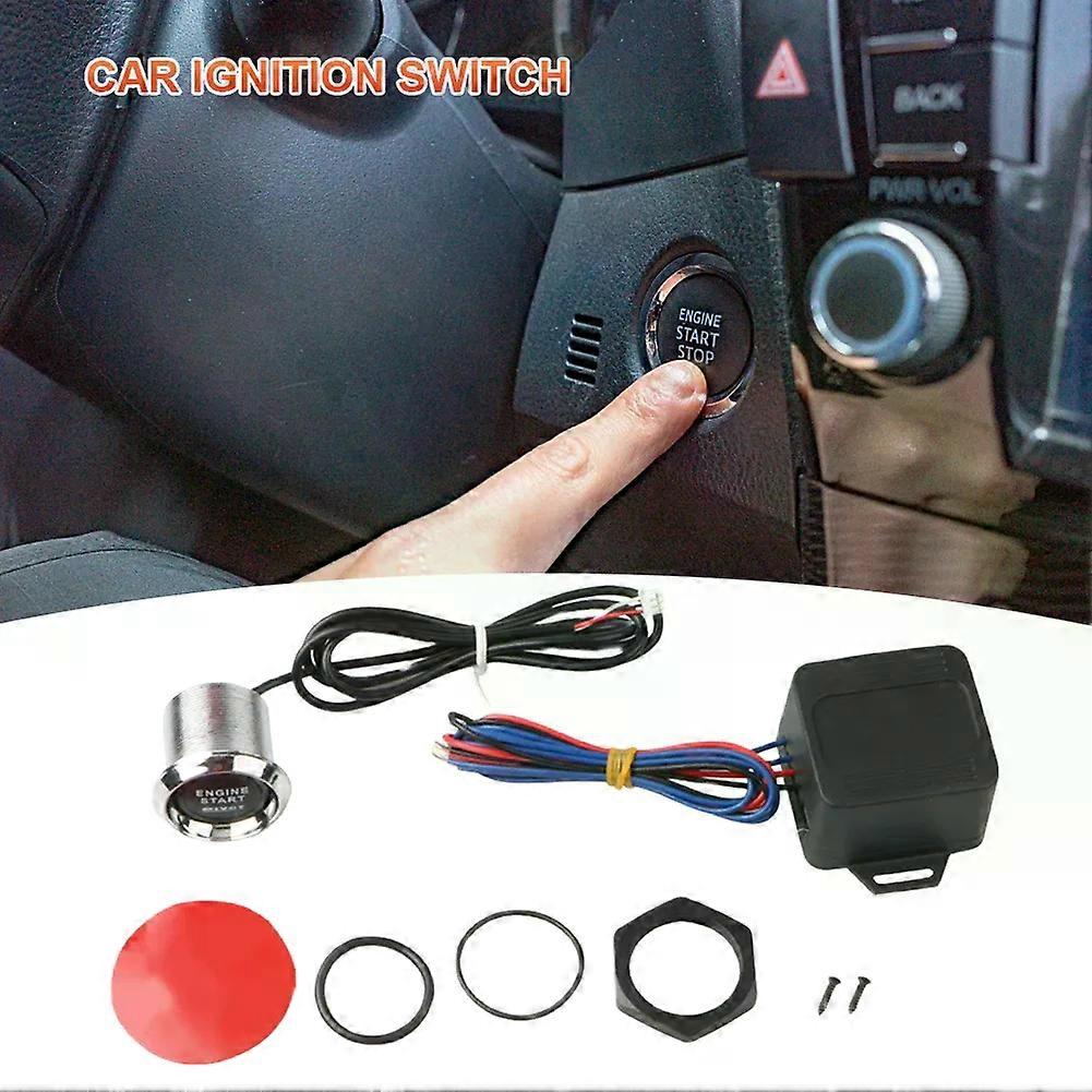 Keyless Start-Stop Button, One-Click, Engine Ignition, 12V Ignition Switch, Starter Stop Button, Auto Parts