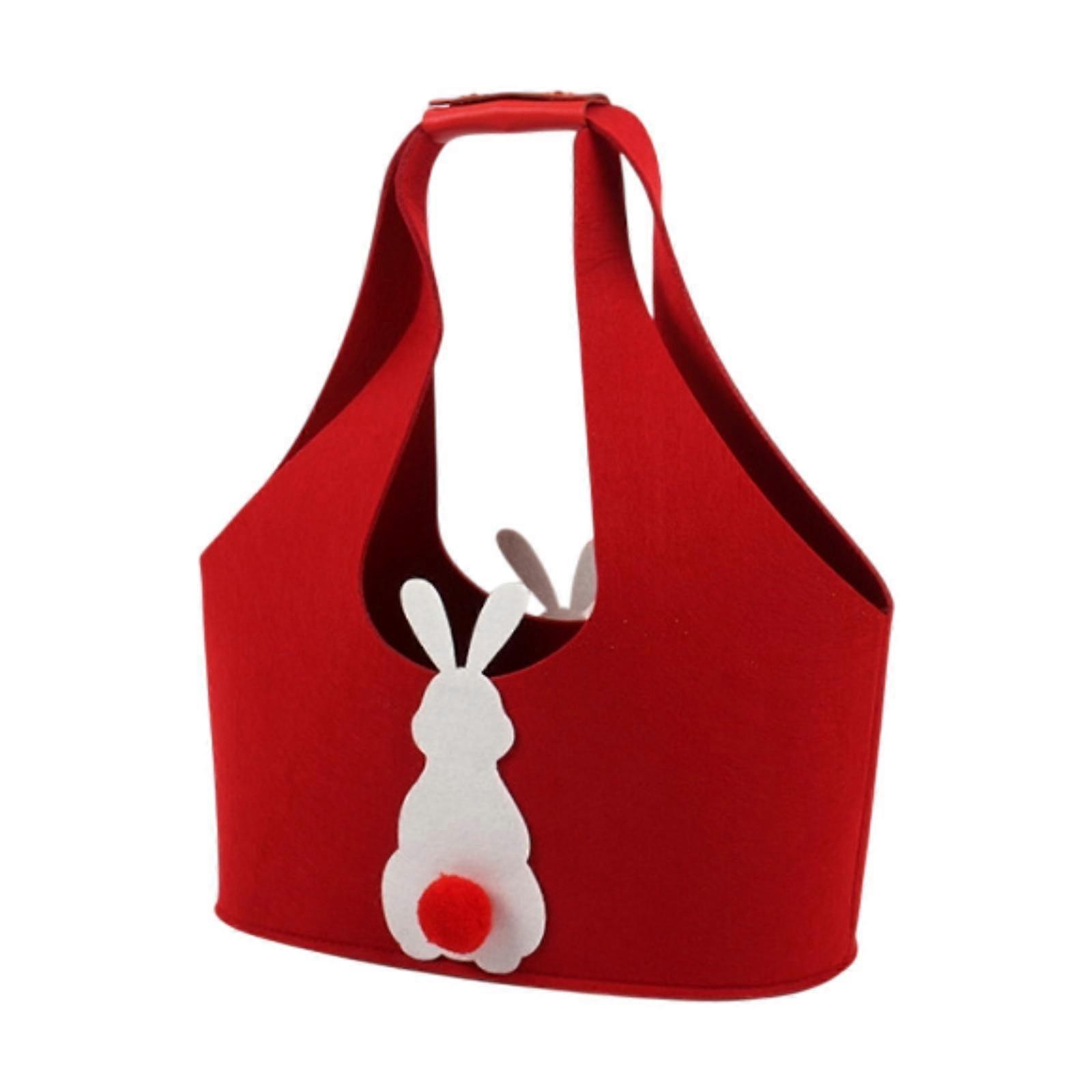 Felt Easter Tote Bag with Handle, Reusable Egg Basket, Easter Egg Bag for Gifts