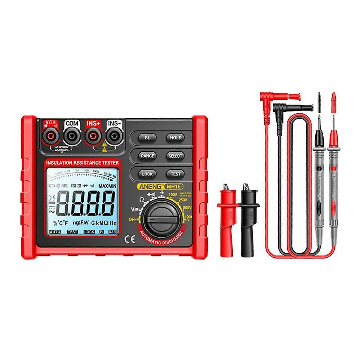 MH15 Insulation Resistance Multifunctional Digital Meter Automatic Discharge AC/DC Voltage LCD Megohmmeter Tester Tools