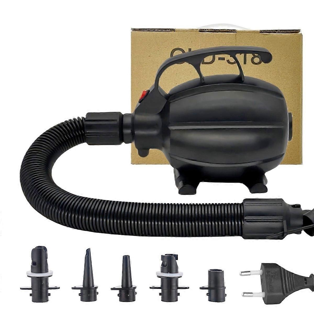 Luftpump, bärbar, uppblåsbar, 4 munstycken