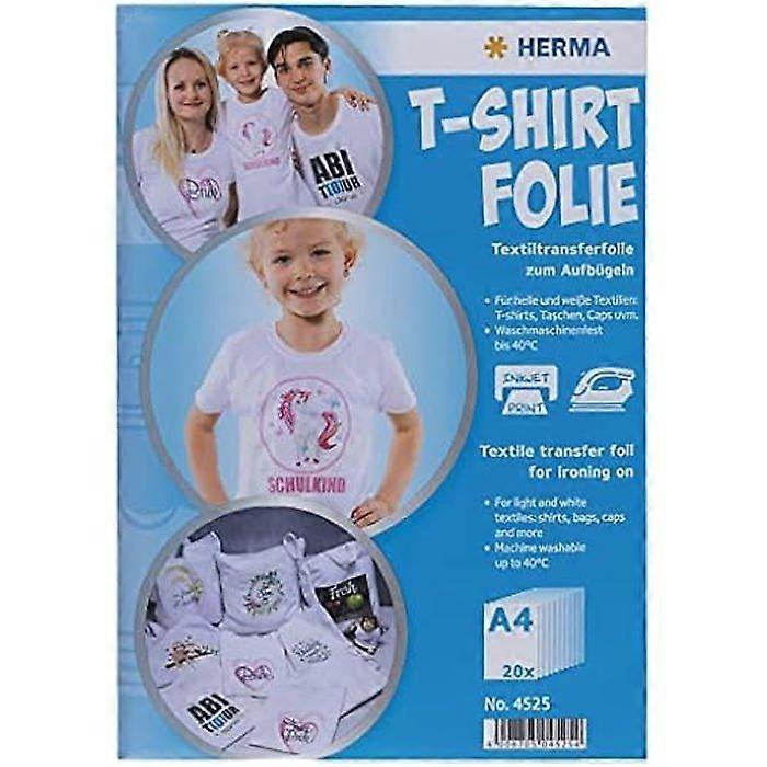 Tshirt A4 - Herma - 4525 - 20 Sheets - White - Inkjet