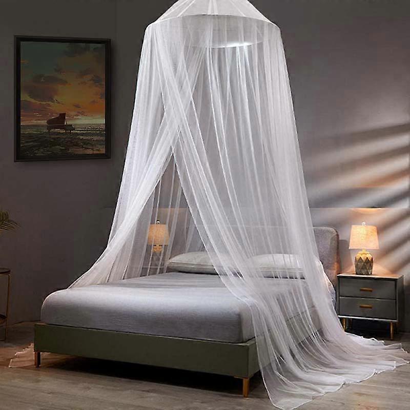 Summer Hung Dome Mosquito Net for Double Bed Princess Style Hanging Canopy Dome King Sleeping Fly Insect Hanging Tulle Curtain Round Curtains