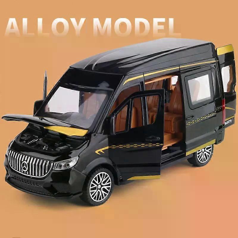 01 :24 Sprinter Alliage MPV Modèle De Voiture Miniature En Métal Jouets Véhicules Modèle De Voiture Collection Son et Lumière Simulation Enfants Cadeau
