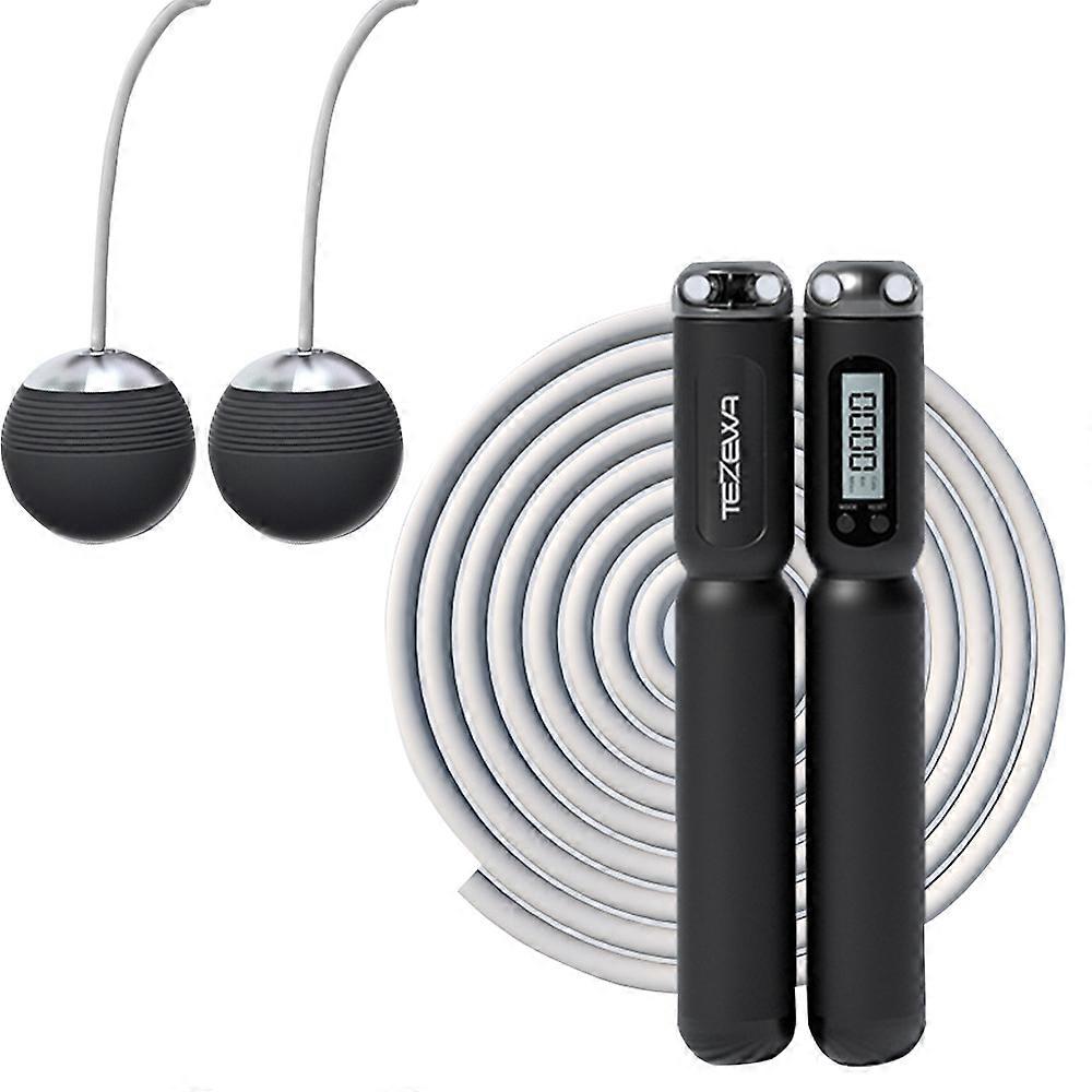 Adjustable Length Skipping Rope, Fitness Jump Rope with Calorie Counter and Cordless Design for Calorie Burning, High-performance Ball Bearings for