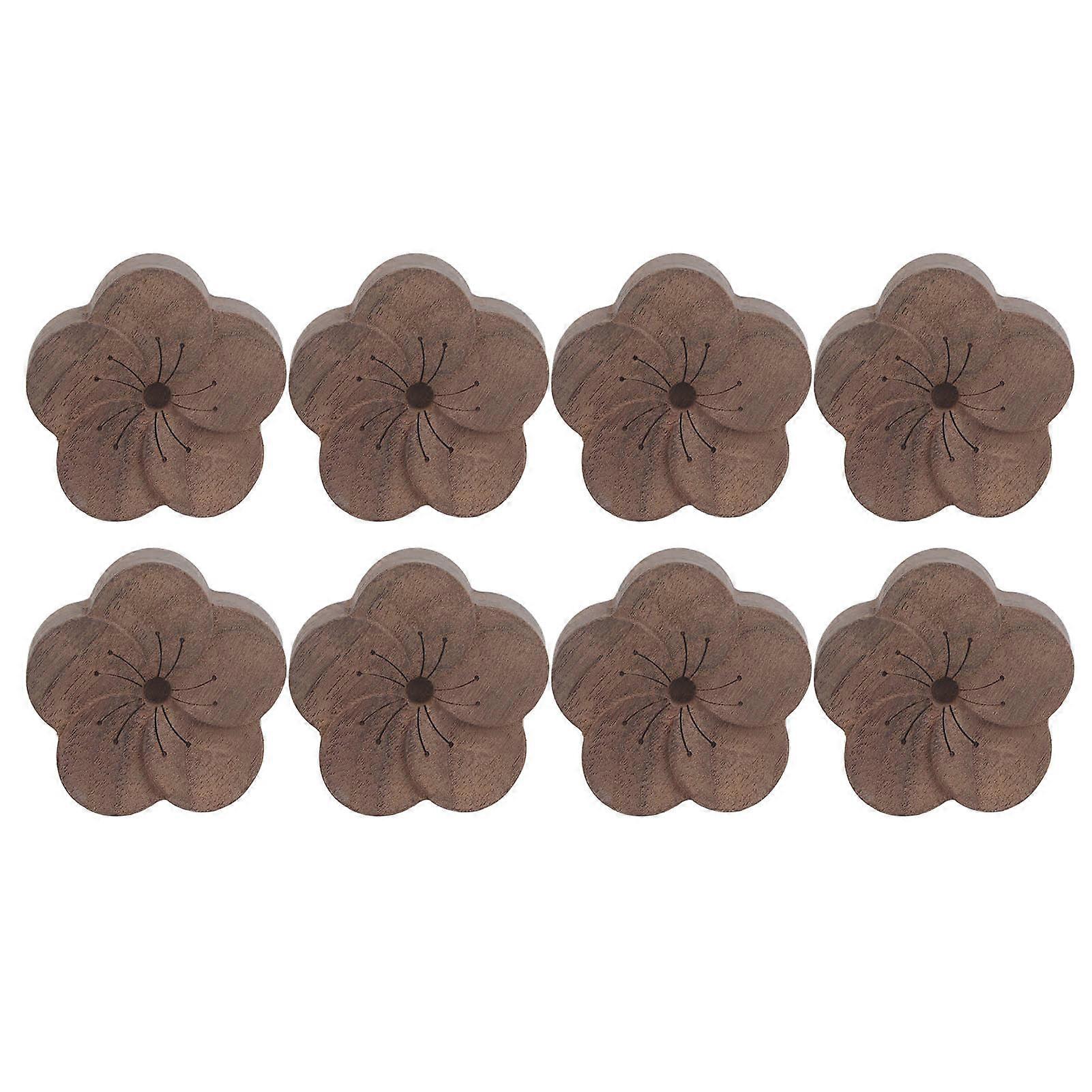 8Pcs Car Air Freshener Flower Shaped Simple Design Easy to Use Wooden Diffuser for Car Essential Oil