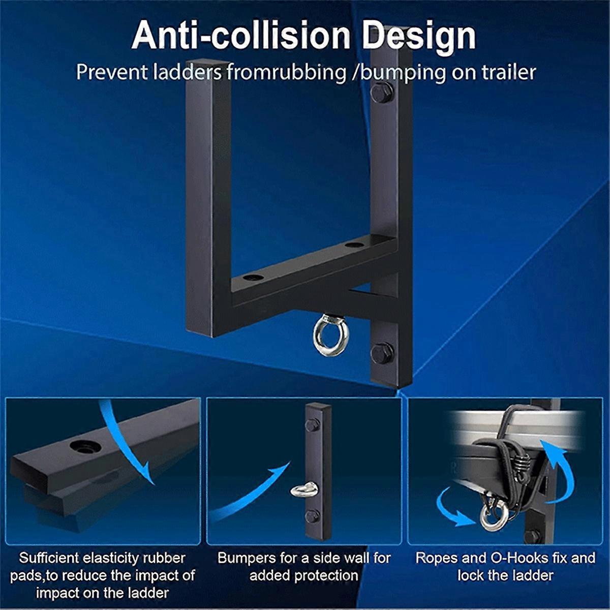 Ladder Rack for Trailer, 2 Racks Heavy Duty Steel Ladder Racks