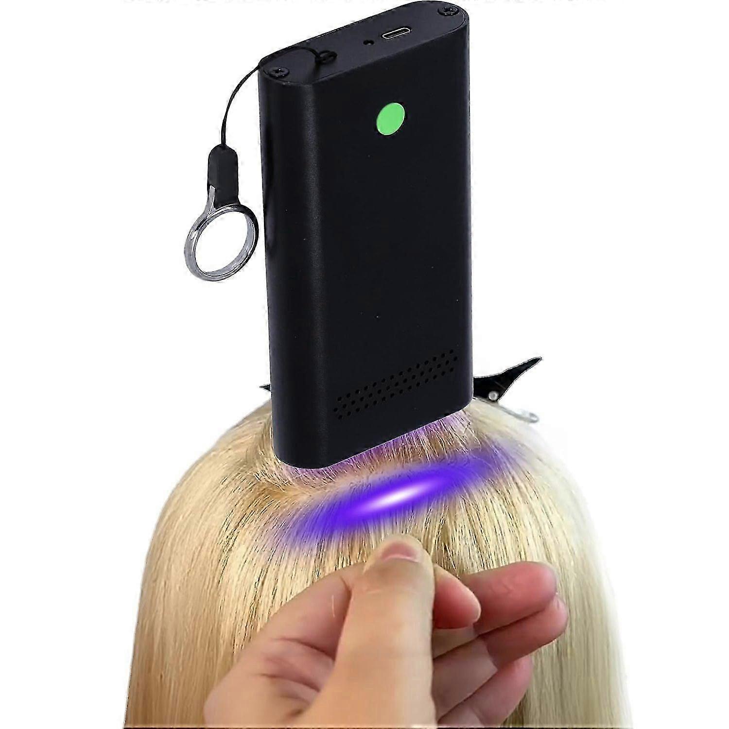 Hair Extension UV Curing Light Machine, Rechargeable UV Extension Lamp No-Trace Fast Curing for Hair Extensions and Wigs