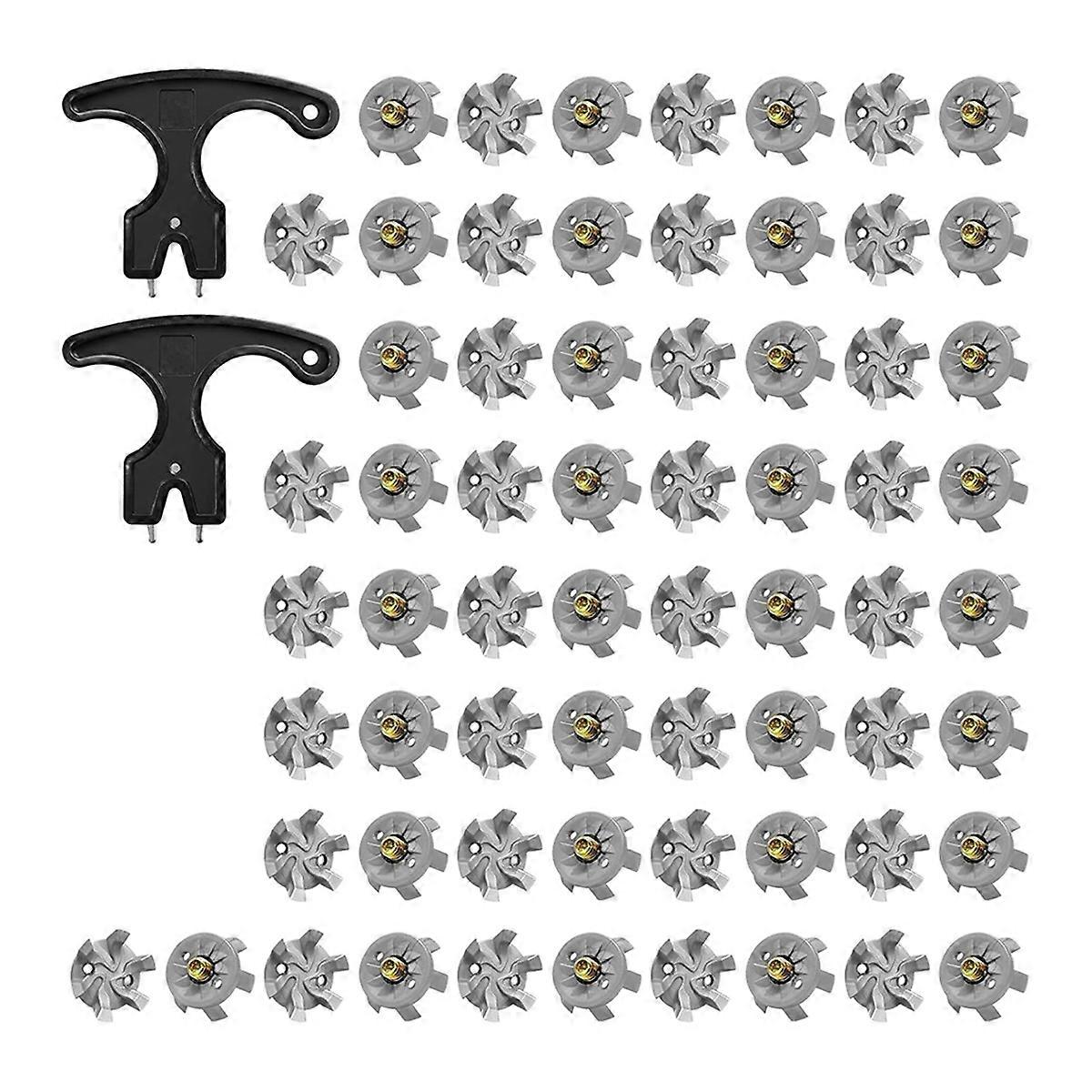 Golf Spikes Set 60 Golf Shoe Spikes with 2 Black Golf Cleats Spanner