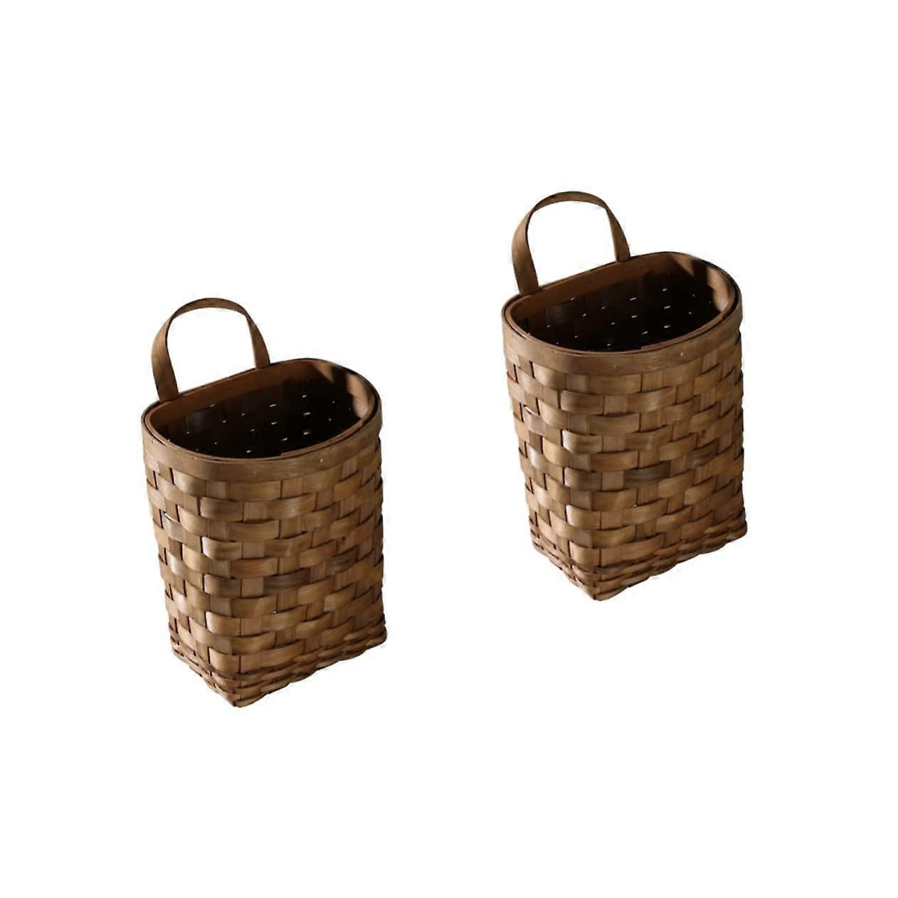 2 pcs Wall Hanging Basket Decorative Kitchen Storage