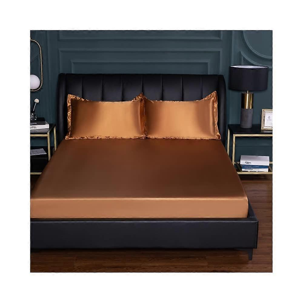 Breathable Anti-Wrinkle Fitted Sheets for Standard Mattress 200x220cm, Comfy Cotton Blend, Deep Pocket Design