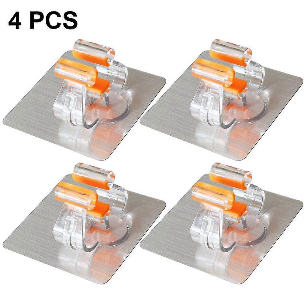 4 κάτοχος σκούπας PCS, επιτοίχιοι κάτοχοι σφουγγαρίστρας λαβής σκούπας, αυτοκόλλητοι κάτοχοι ραφιών σφουγγαριών κανένας διάτρητος εξαιρετικά ανθεκτικός, κρεμάστρα σκουπιδιών σφουγγαρίστρας σκούπας για το σπίτι