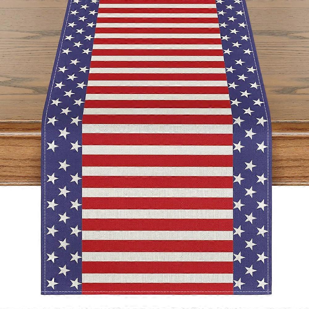Table Runner, Watercolor Strips, Patriotic Decor, Kitchen Decor