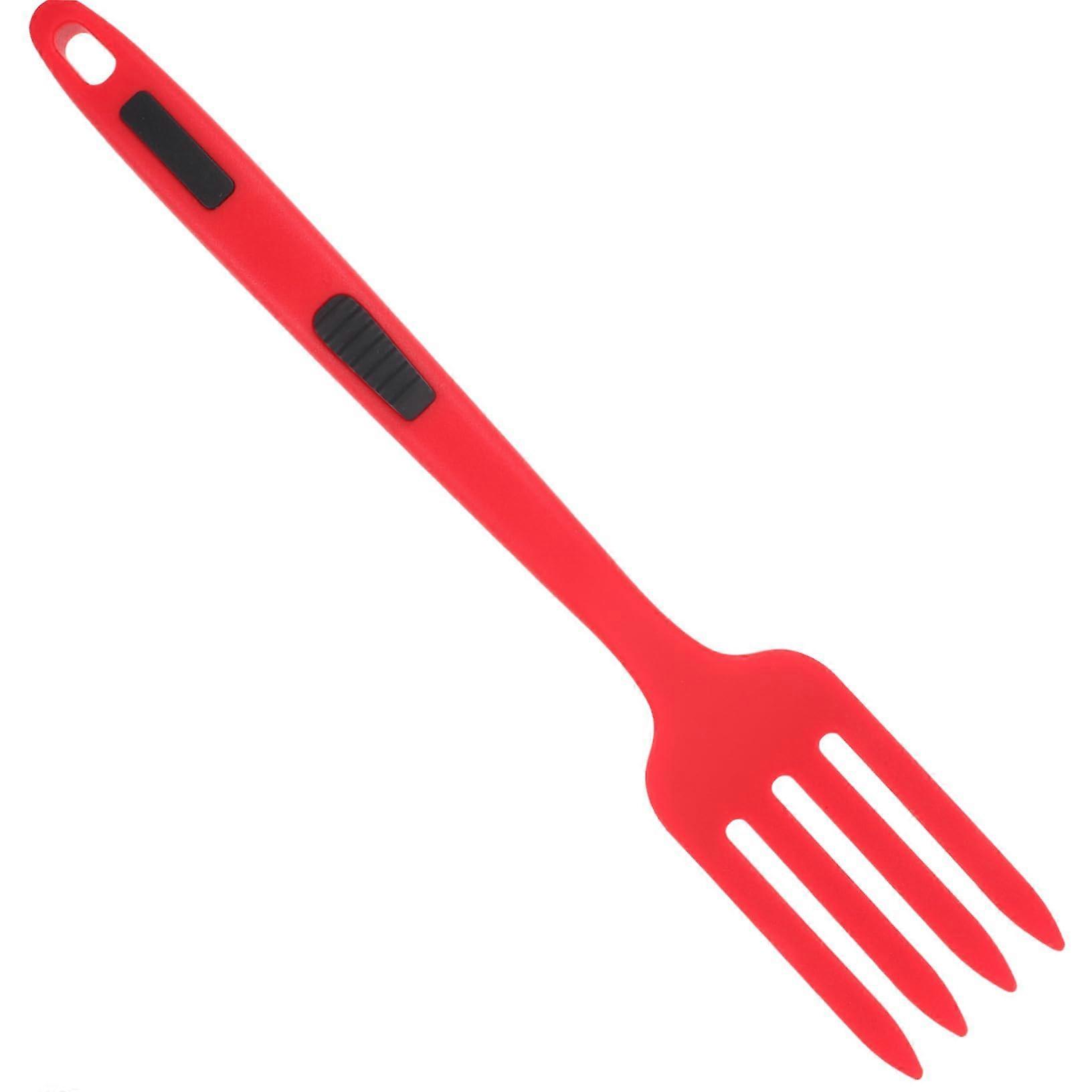 Large Cooking Fork Set - 3pcs Ergonomic Silicone Pasta Server Forks, Washable, Safe for Family Use, Easy Serving Tools