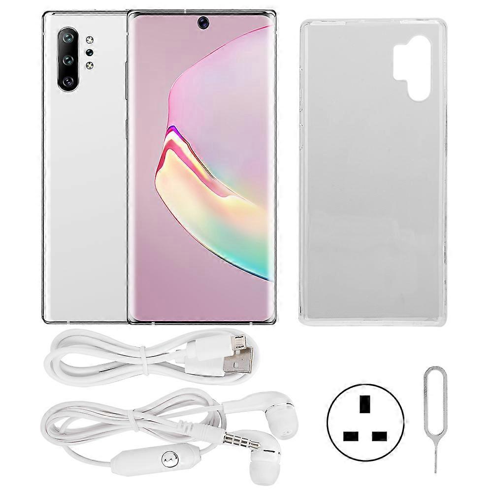 NOTE10+ Tela HD Grande de 6,5 Polegadas 13MP + 23MP 6 + 64G 4800mah 3G Smartphone Branco 100-240V