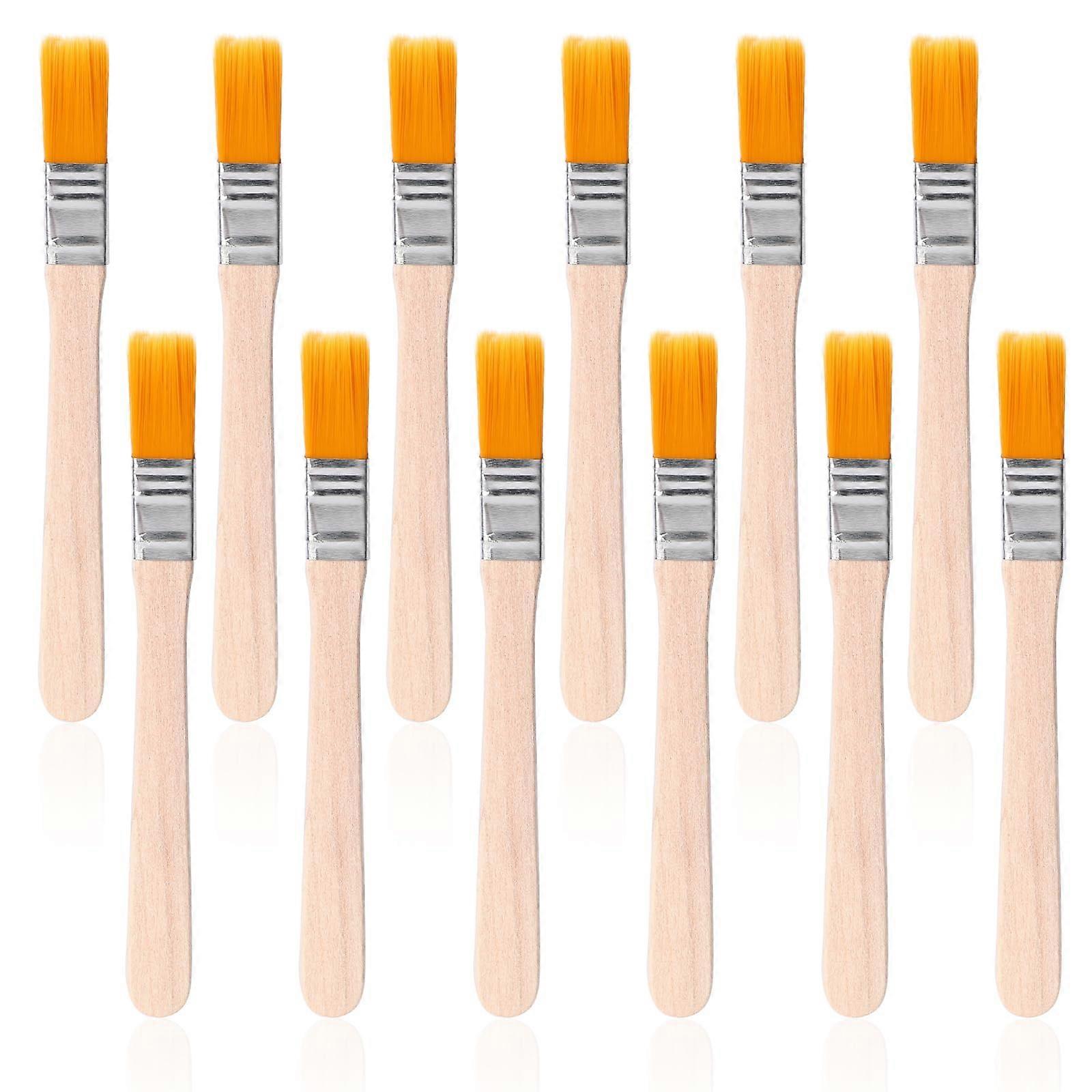 12 Pcs Paint Brush Set 5 Inch Trim Painting Tool Soft Bristle with Wooden Handle for Detail Work and Touch-Ups