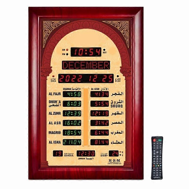 LED Prayer Clock Azan Alarm Wall Clock Large Size Digital Mosque Alarm Clock