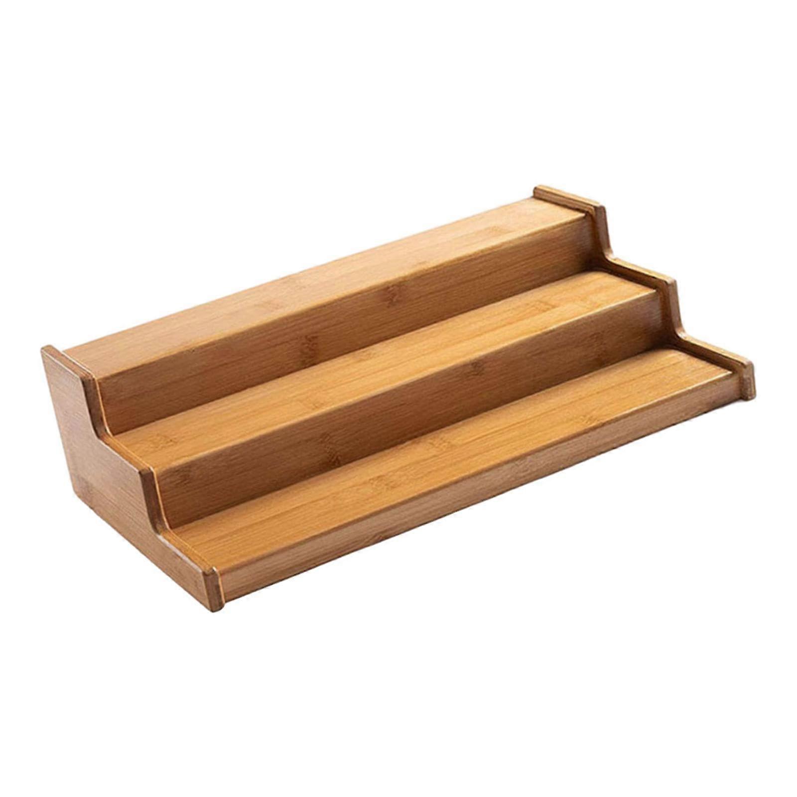 Bamboo Spice Rack 3 Tier Household Jars Cupboard Space Saving Bamboo Spice Rack Seasoning Display Shelf Spice Rack Organizer