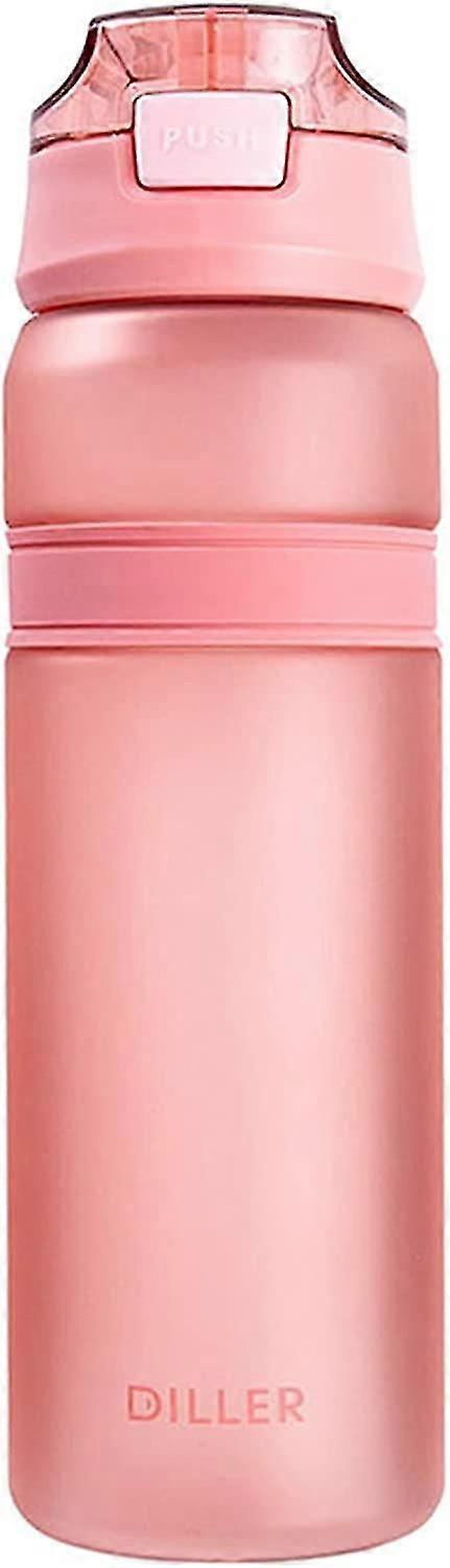 Trinkflasche mit Strohhalm 850ml (rosa)