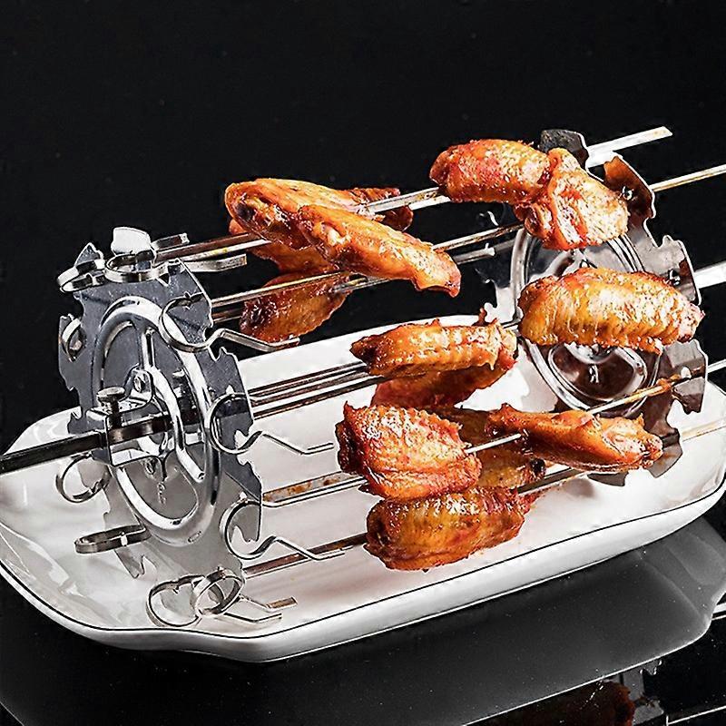 304 Stainless Steel Rotating Grill Skewers BBQ Grill Cage Air Fryer Lamb Skewers Grill Electric Oven