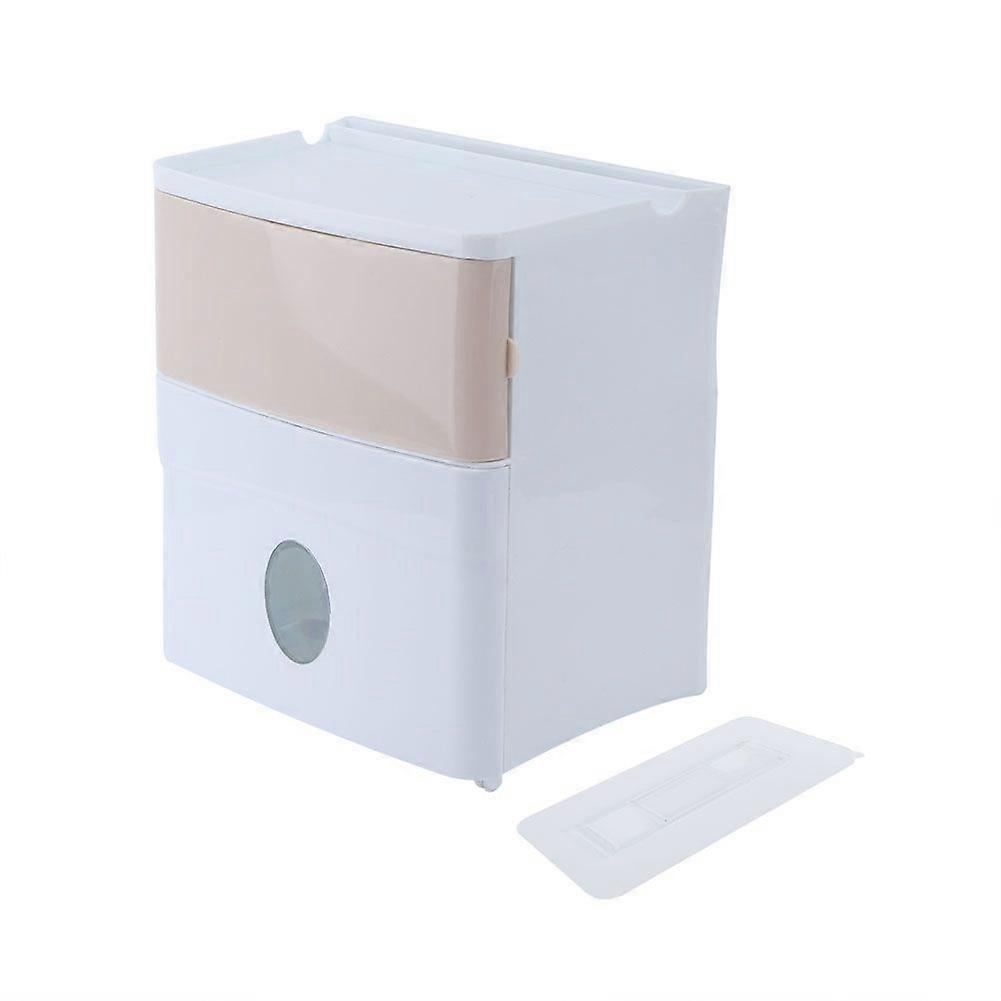Double Layers Wall-mounted Self-adhesive Tissue Dispenser Holder Home