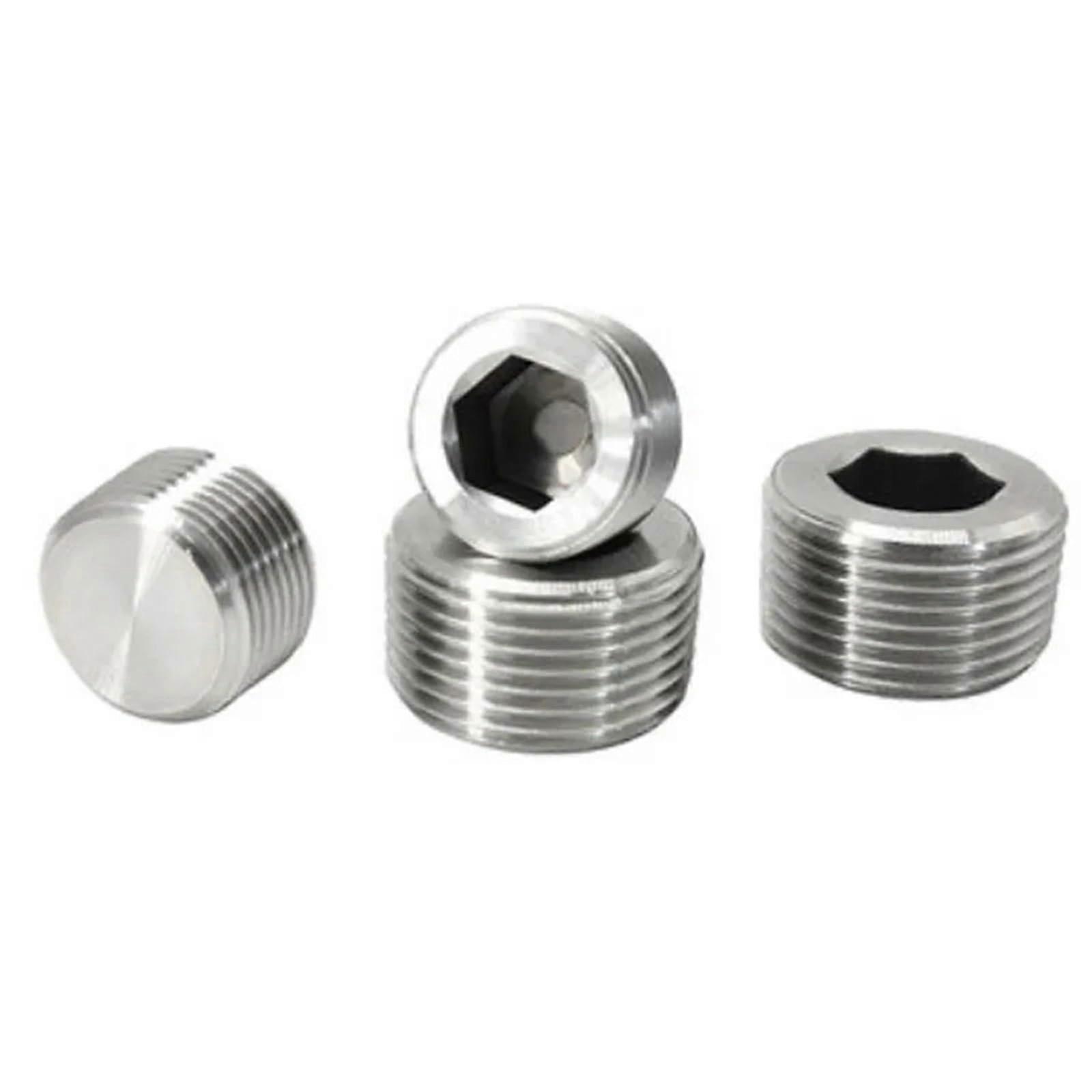 304 Stainless Steel DIN906 Hex Socket Screw Plug M8 M10 M12 M14 Metric Thread Pitch 0.8-2 Compatible Sizes