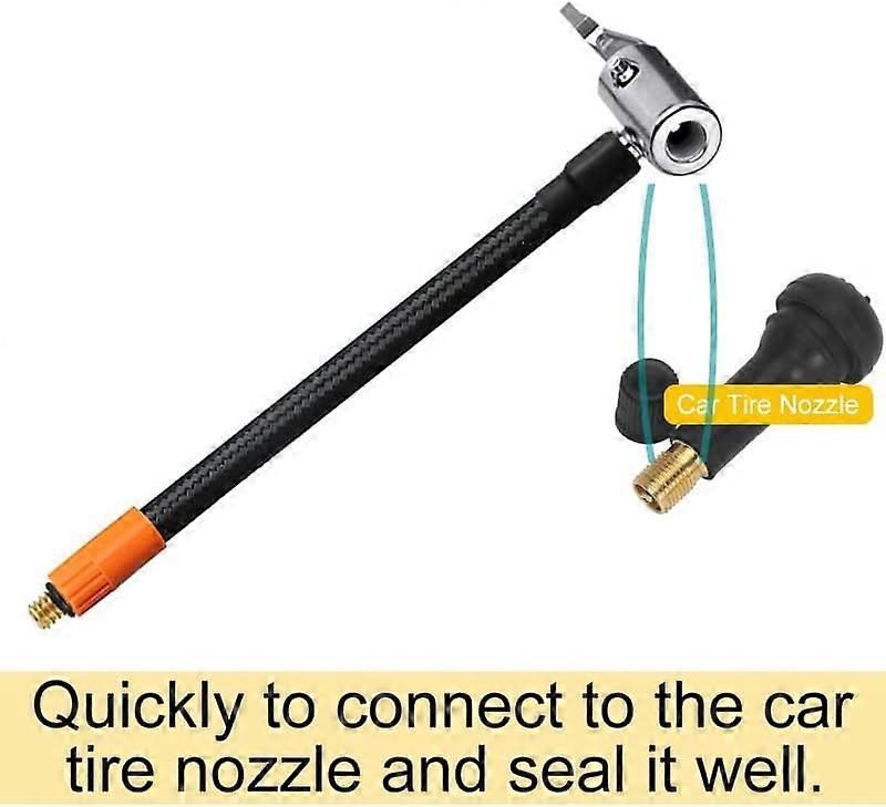 M6 Locking Air Chuck With 300mm Air Hose For Tire Valve Fine Thread, Inflator Hose Adapter For Battery-Integrated Pump