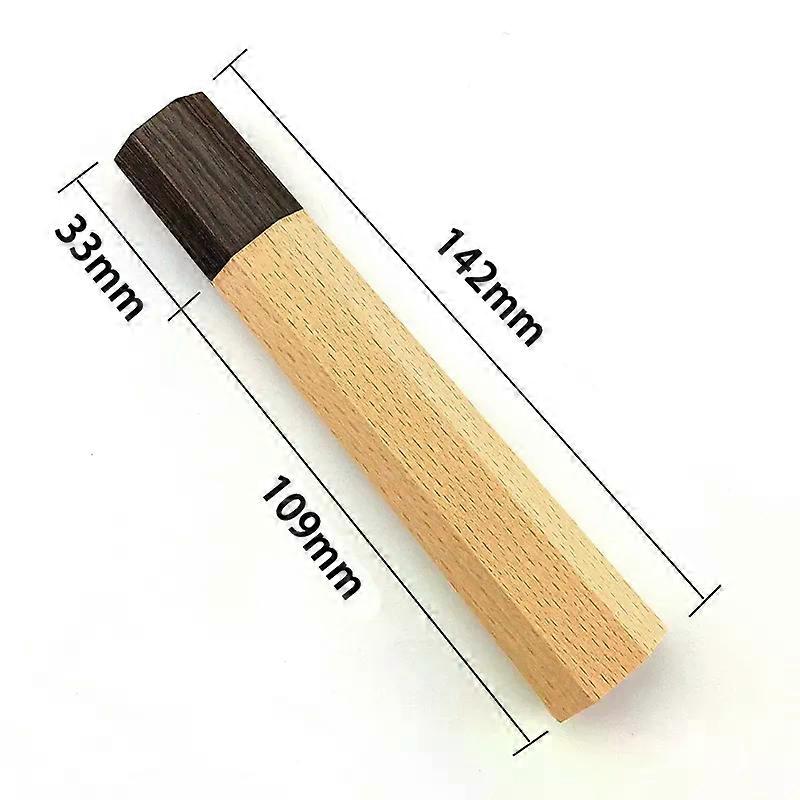 Shibingsheng 1piece Beech Wood + Ebony Octagonal Knife Handle for DIY Semi-finished Damascus Knife Handle Material Kitchen Knife Handle