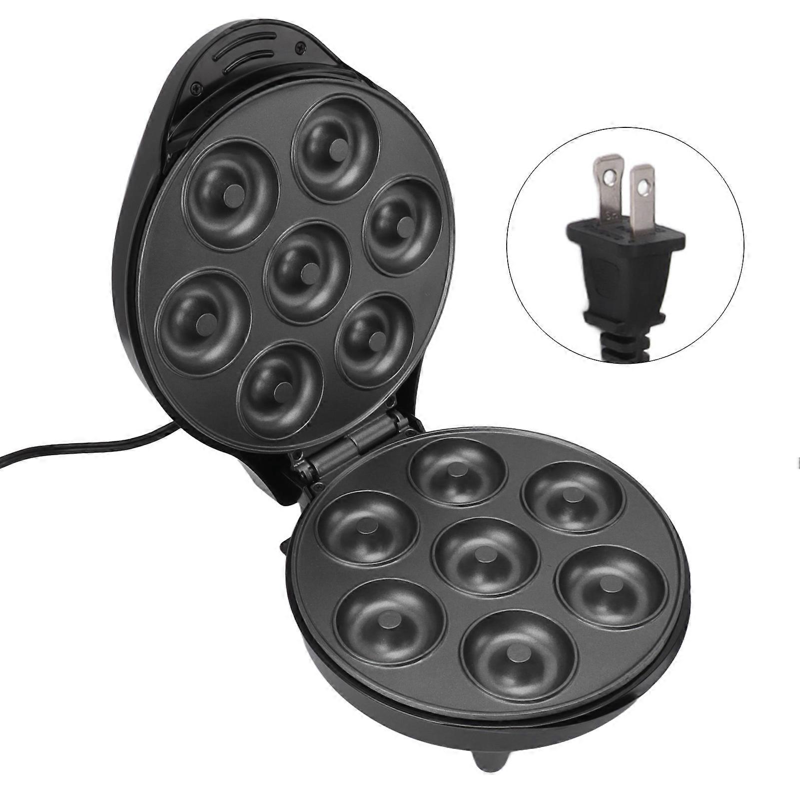 Donut Maker Makes 7 Doughnuts High Power Mini Donut Machine for Breakfast Snacks Desserts Black