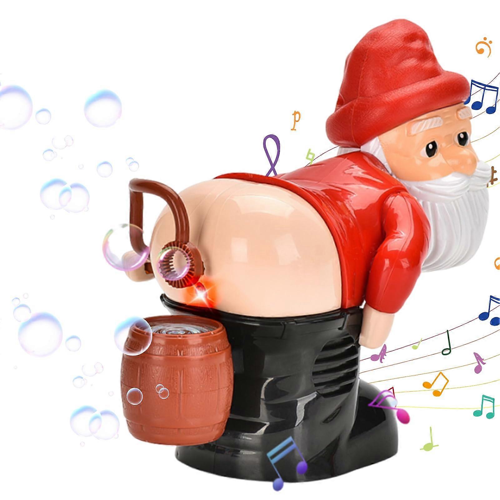 Bubble Blowing Farting Santa Claus Toy with Light and Sound, Christmas Bubble Butt Machine, Fun Holiday Decoration