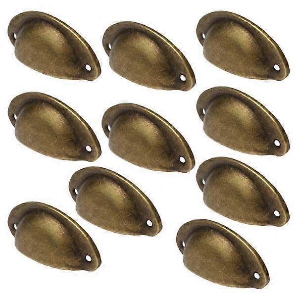 4x 10PCS Shell Cup Pulls Kitchen Cabinet Cupboard Drawer Door Pull Handles,