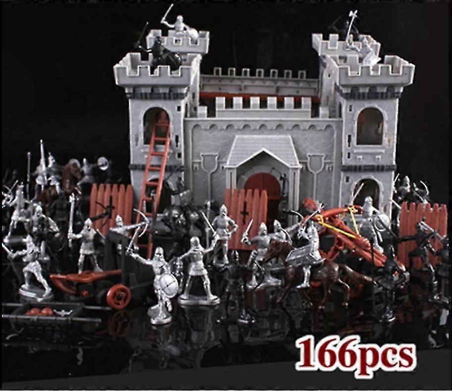 Medieval Castle Ancient Soldiers Military Fighting Villain Assembled Stickman Model Set