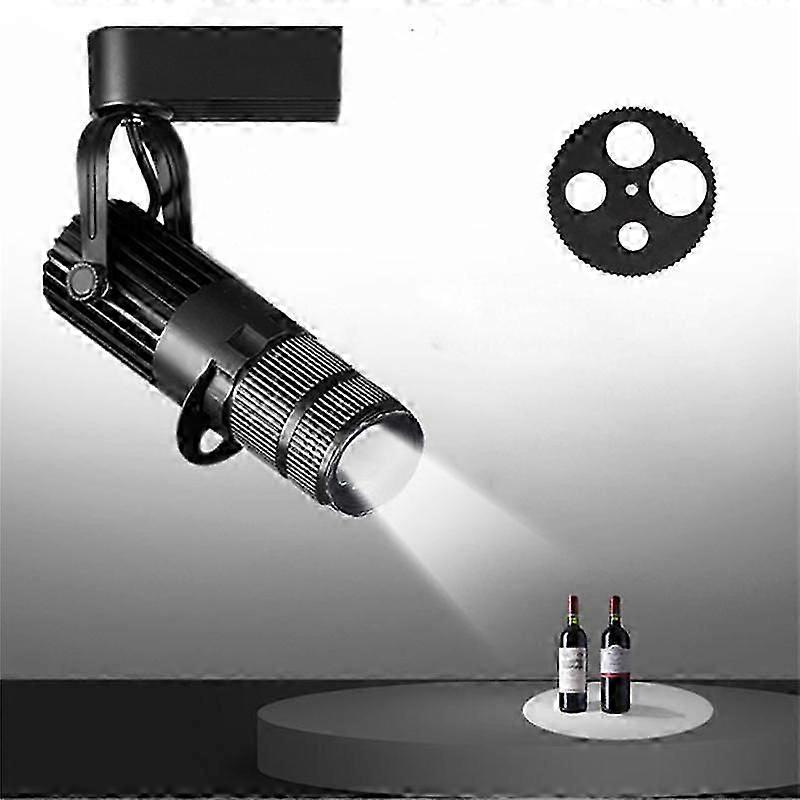 זרקורים על במת תיאטרון זום, לוגו LED פוקוס אורות מסלול מקרן, אורות גובו תעשייתיים לחתונה בחנות המסעדה של החברה