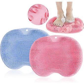 2Pcs Silicone Foot Scrubber & Massager for Shower - Exfoliating & Cleaning Feet Brush with Soft Bristles