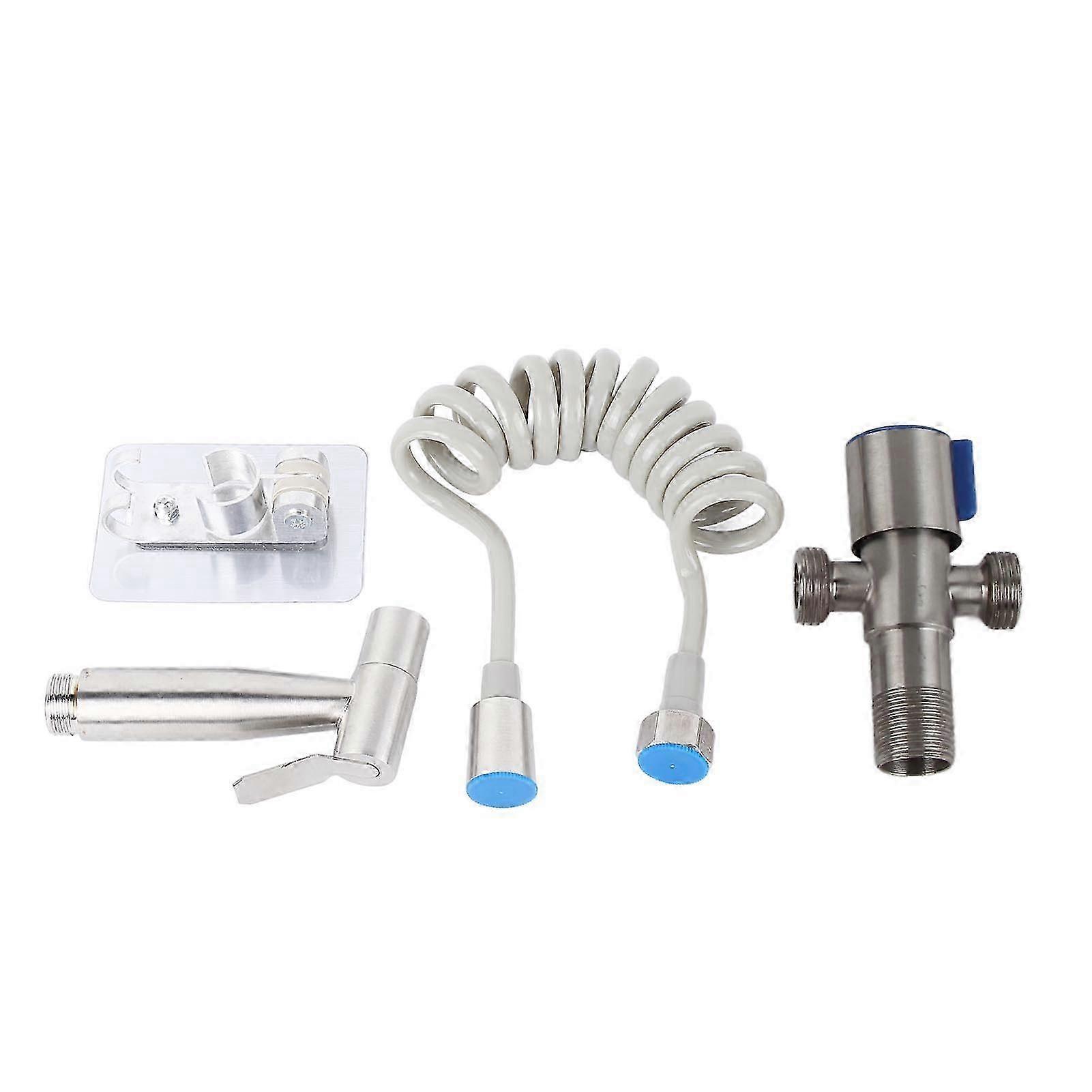 Adjustable Flow Bidet Spray Set, 1 In 2 Out, No Punching, 1.5m Bathroom Tube