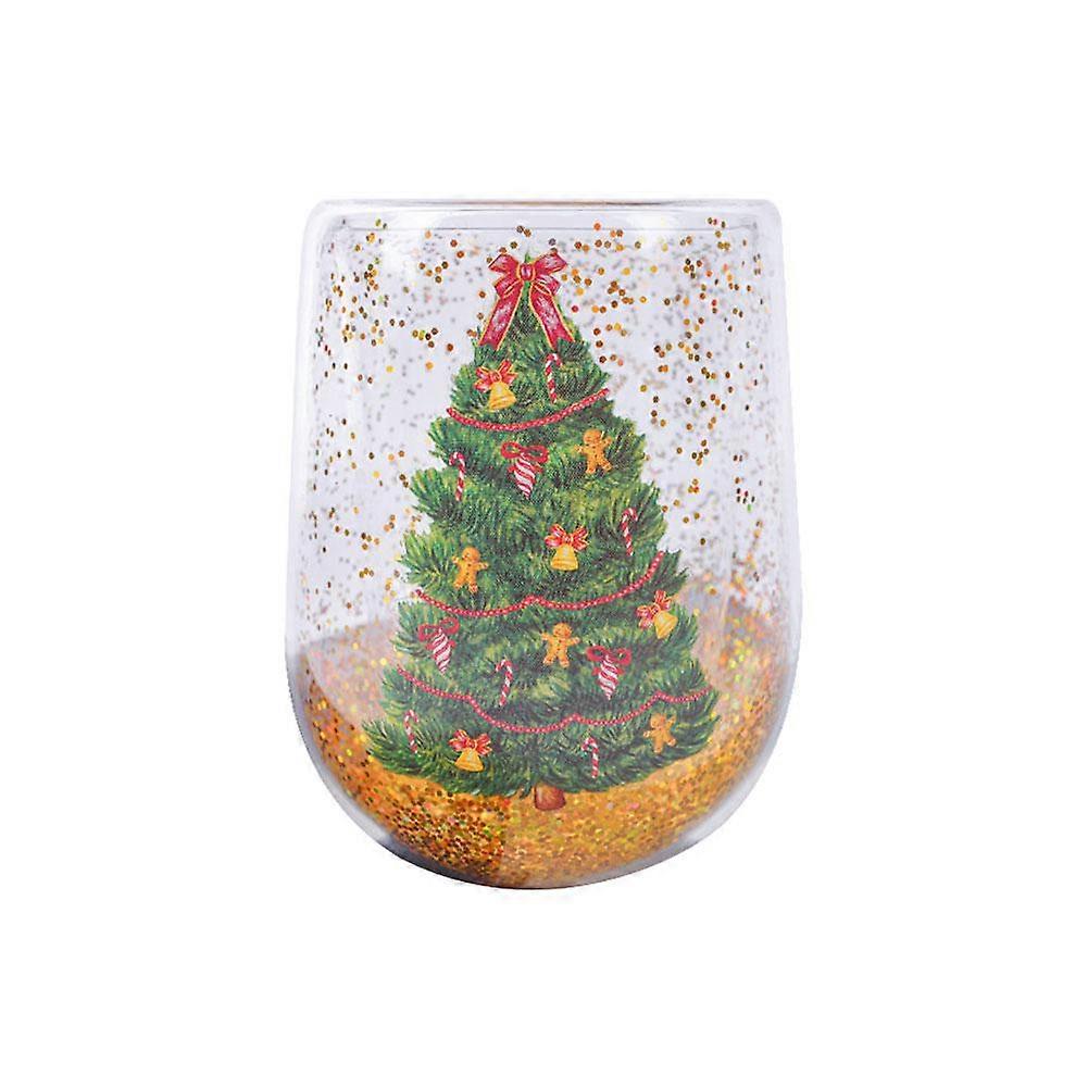 Multipurpose Double Verre Coupe de Noël Anti-brûlure Coupe Lot Star Sequins P6