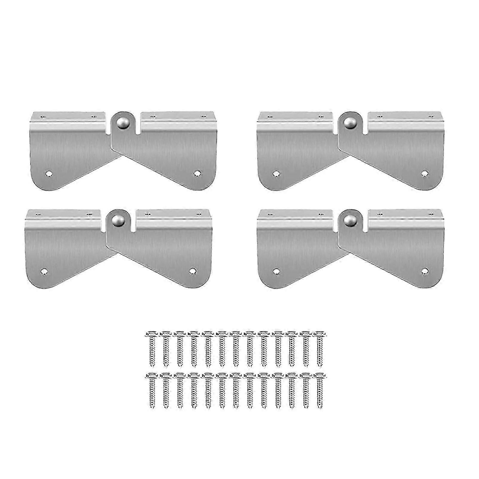 4 Sets Gutter Downspout Extension Hinge Stainless Steel Flip Up Hinge for Rectangle Square Downspout Extension