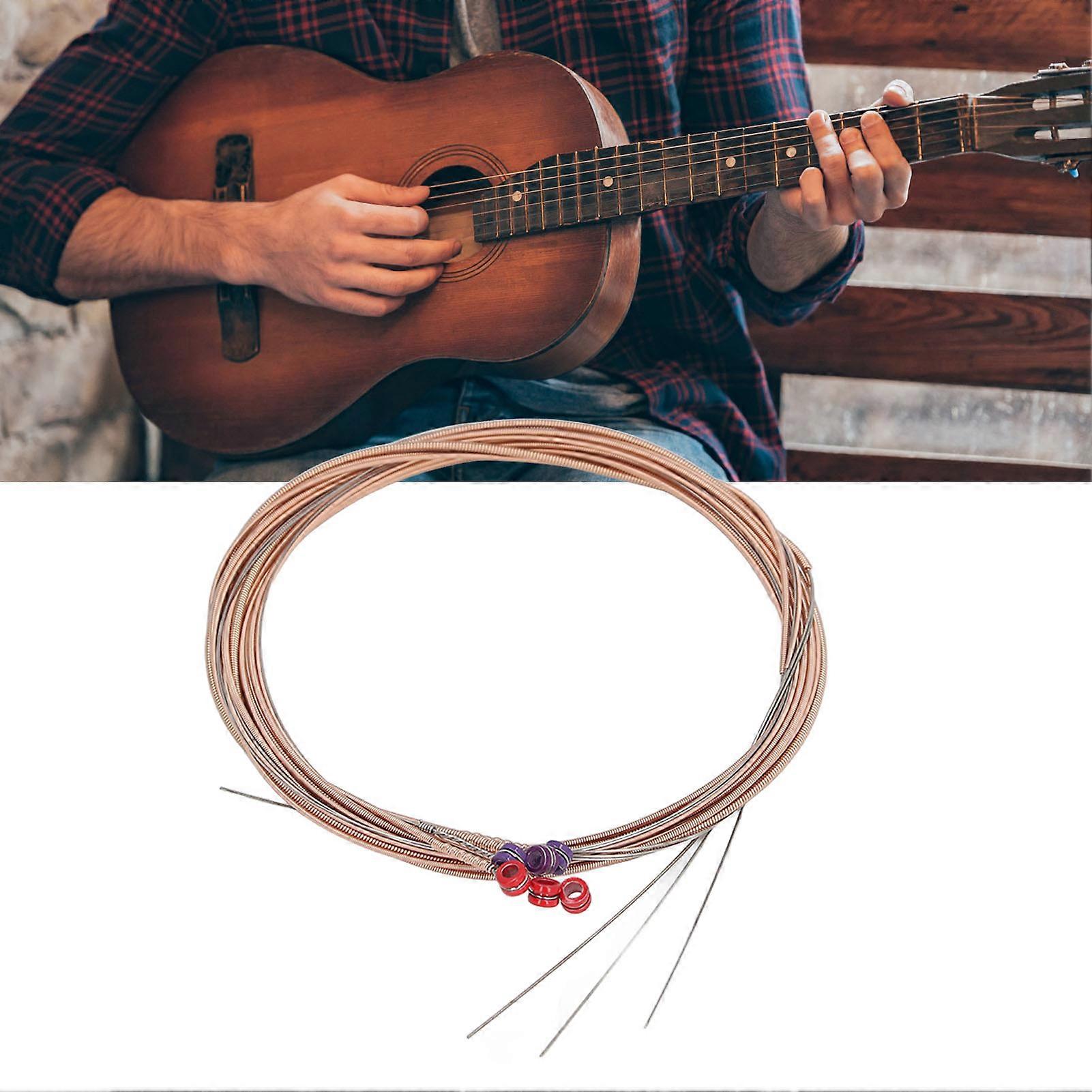 3 Set Folk Guitar Strings Crystal Clear Tone Hex Core Long Lasting Acoustic Guitar String Set 