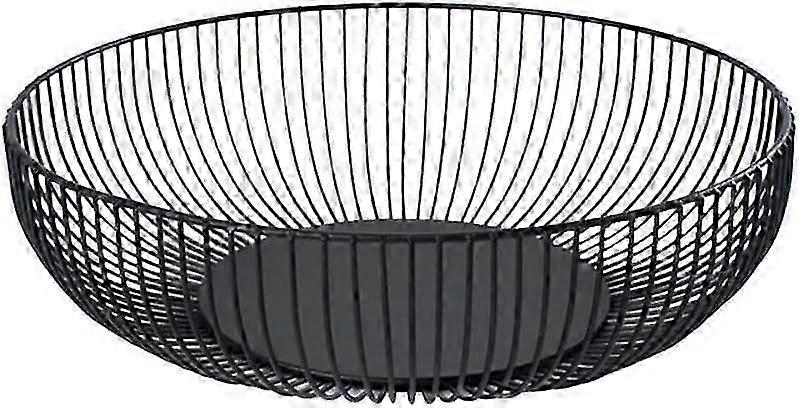 Decorative Metal Fruit Bowl and Bread Basket in Black Round Openwork Design for Fruit Storage in Your Home