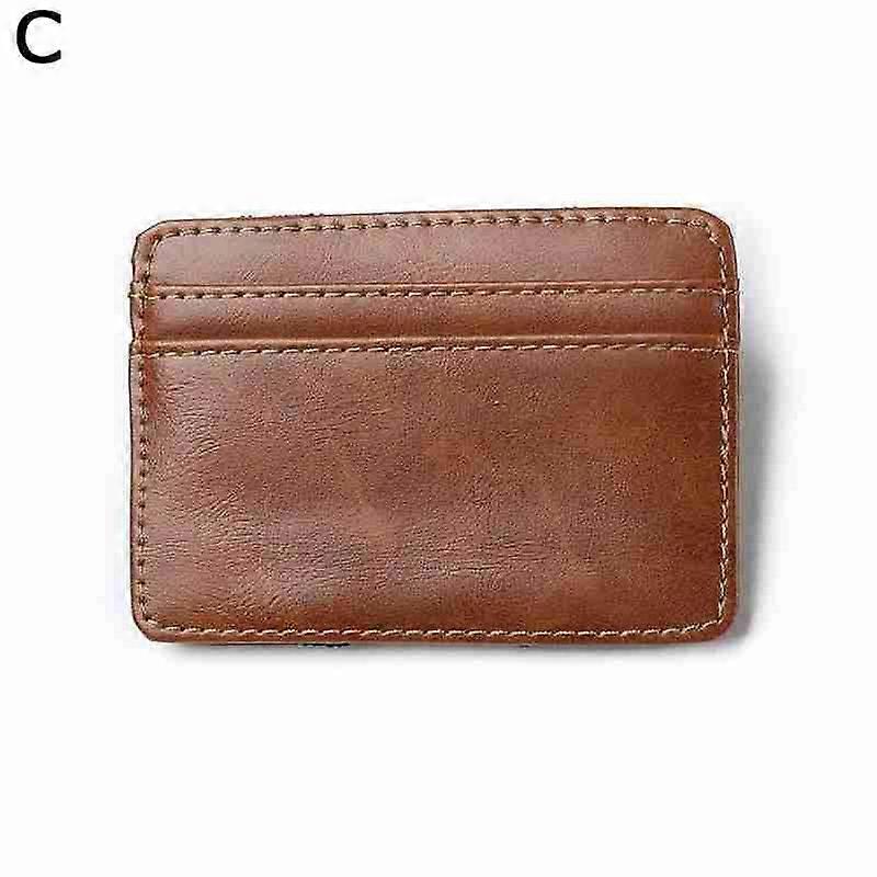 Light brown (C)$Creative magic wallet card holder business card holder men's wallet