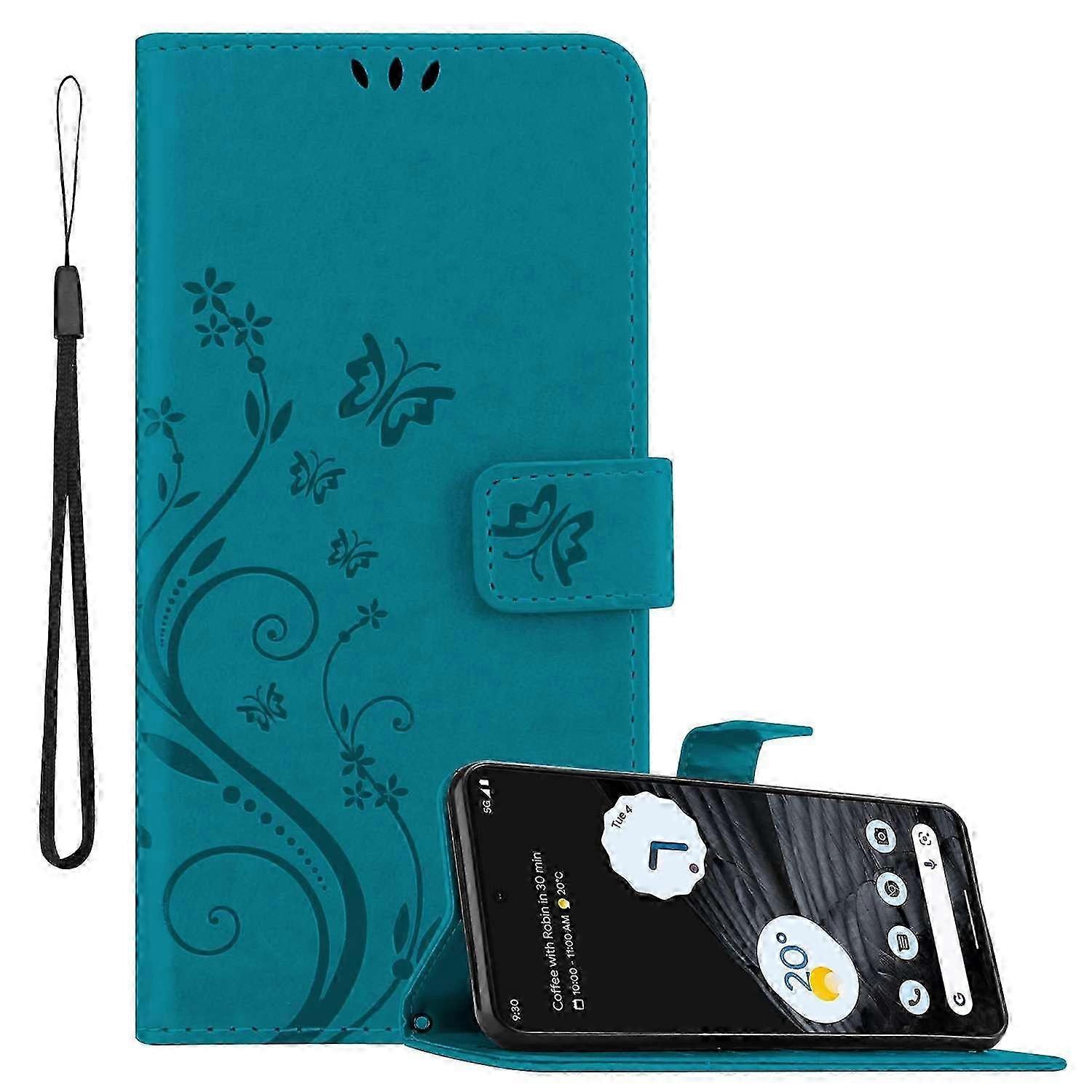Protective Case for Compatible Brand Phone - Features Floral Pattern and Card Slot Design