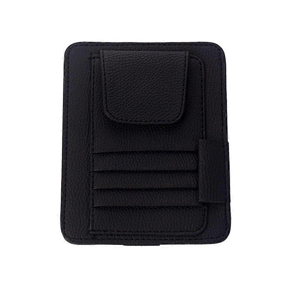 Car Visor Storage Clip Multifunctional Bill Fold Storage Container Black 16x12x2cm Protects Glasses from Dropping and Scratching 1Pcs