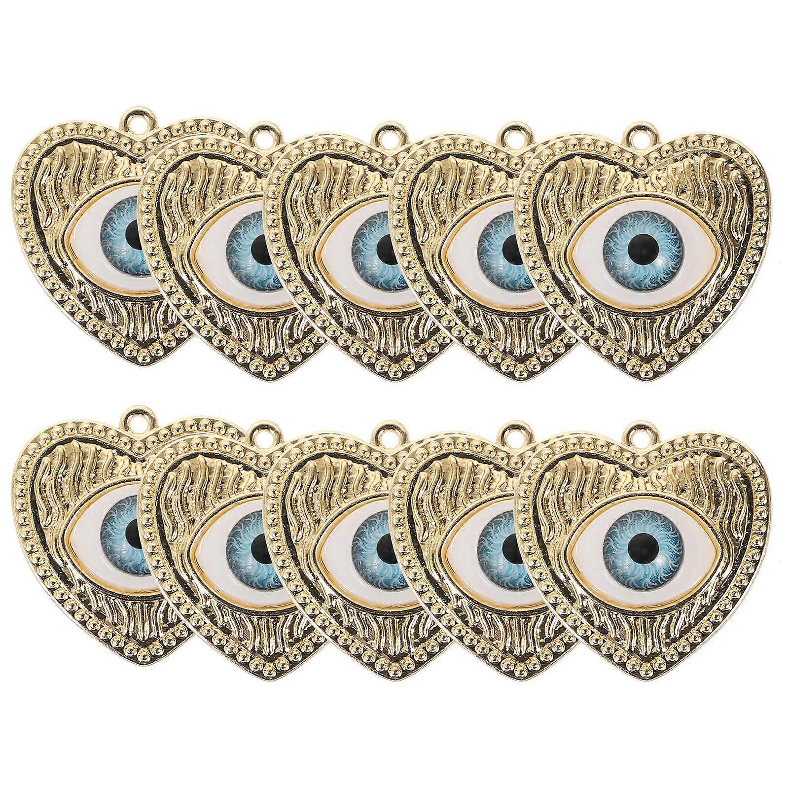 Eye-Catching Eye Charms 10Pcs Multi Alloy Charms for DIY Earrings Floating Locket Use
