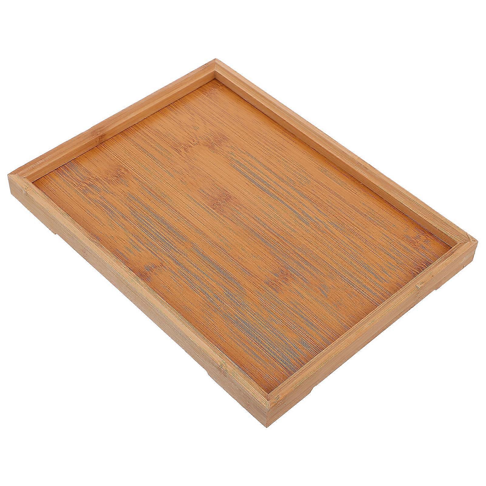 Bamboo Tea Tray for Home with Chocolate Color Easy to Clean Widely Used 1pc