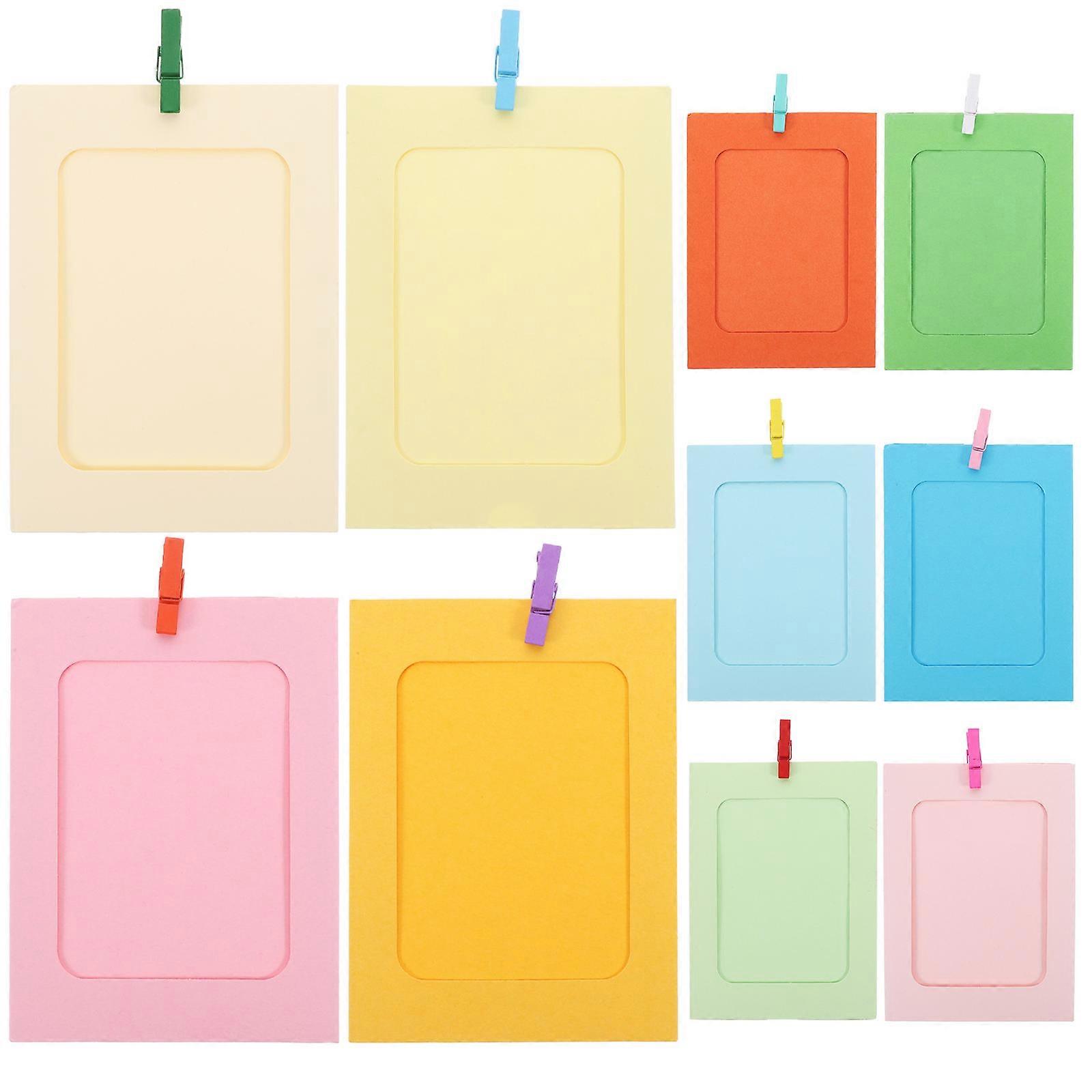 Hanging Picture Frame DIY Photo Frame Craft Rectangular Simple Style Home Decoration 15.5X11.3cm Memory Protection 50Set